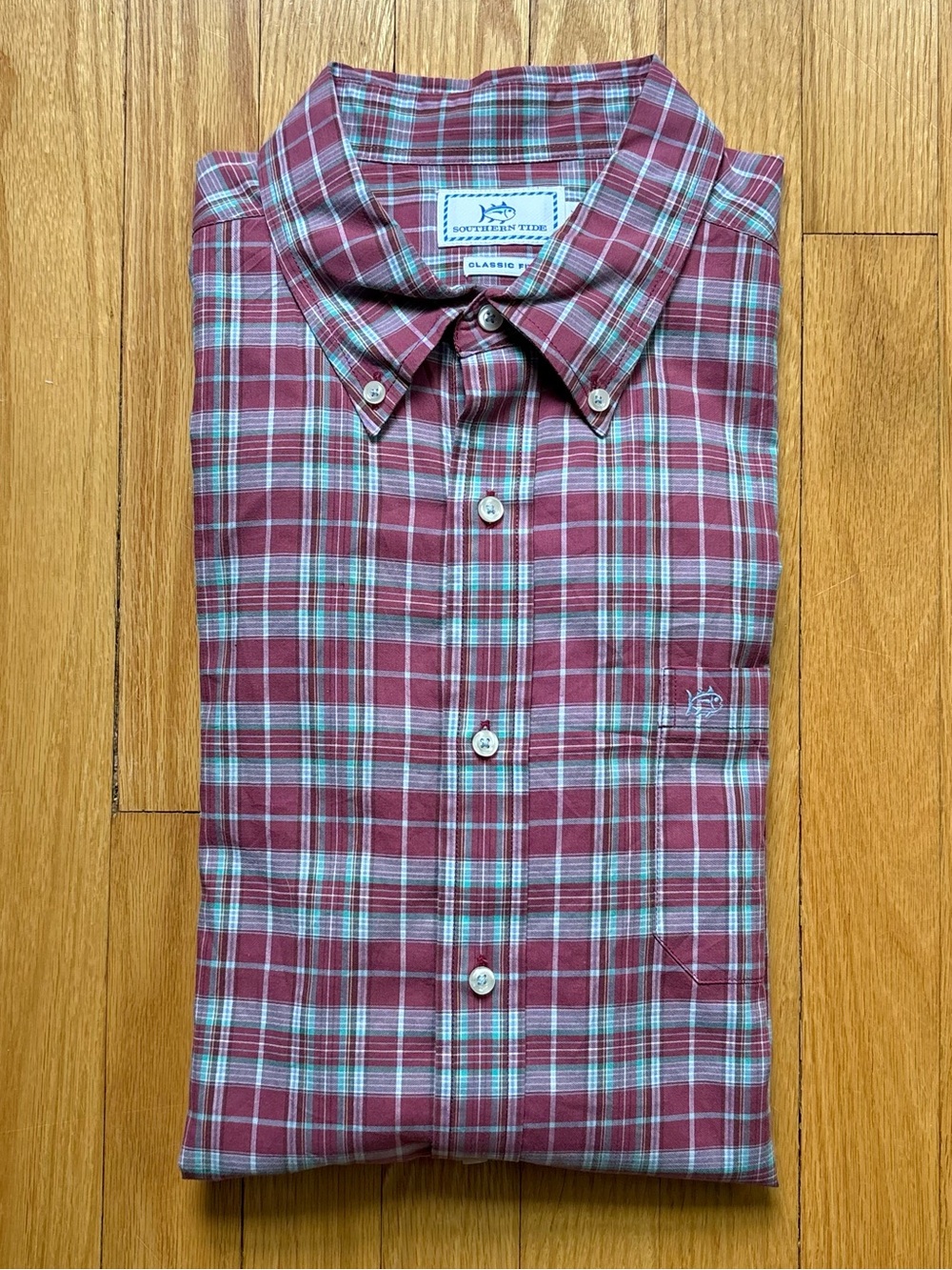 Southern Tide Men’s Long Sleeve Dress Shirt Classic Fit XL Blue White Stripes
